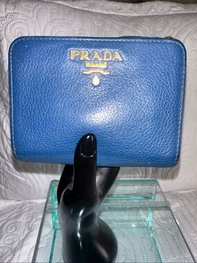 Prada Royal Blue Pebbled Saffiano Leather